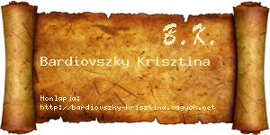 Bardiovszky Krisztina névjegykártya